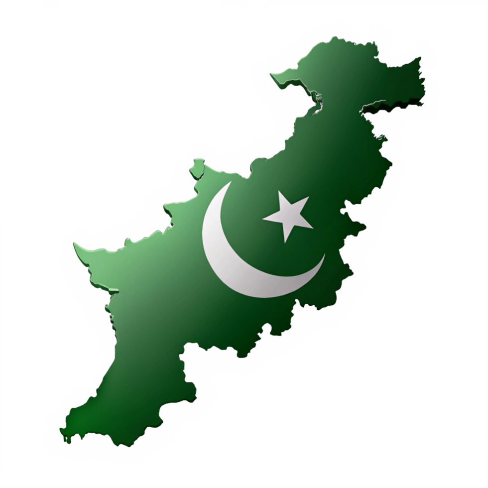 pakistan flage map 3d isolated on transparent background png