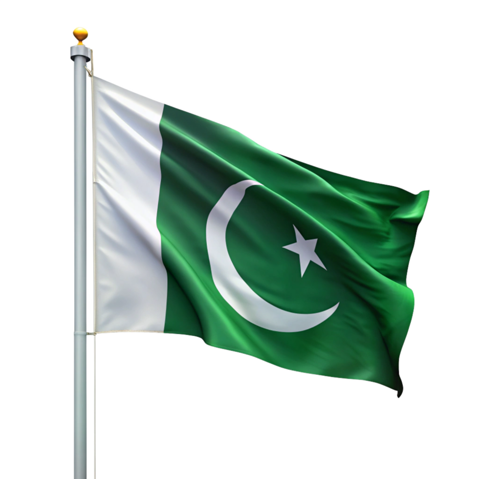 pakistan 3d flage isolated on transparent background png