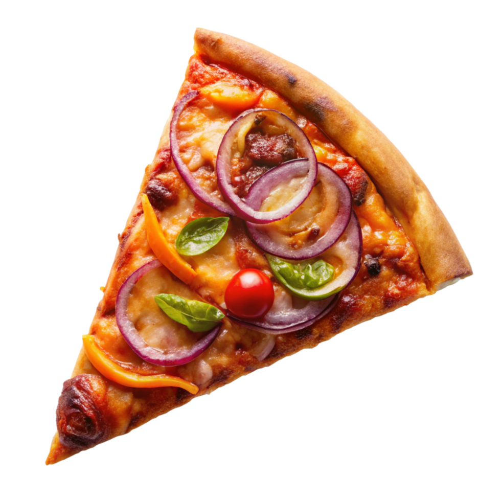 bbq pizza slice isolated on transparent background png