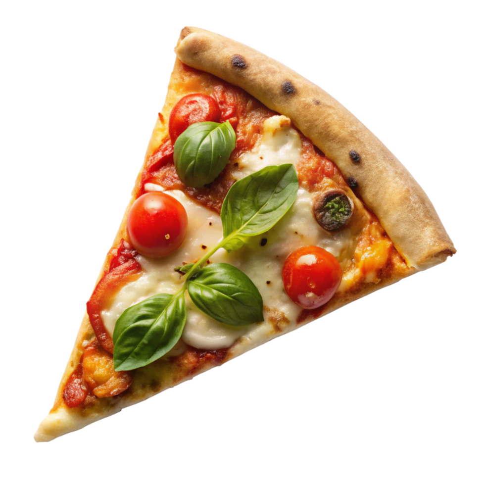top view neapolitan pizza slice isolated on transparent background png