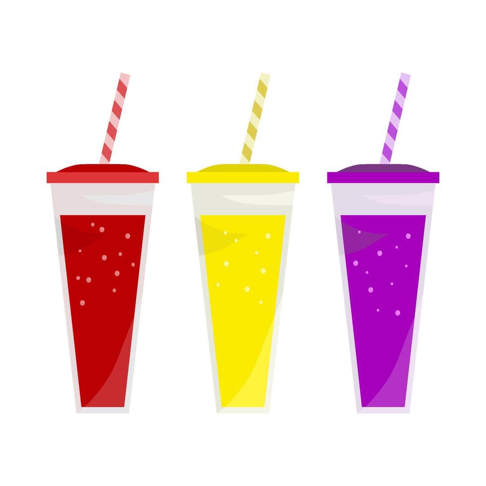 colorful soda drink element set vector