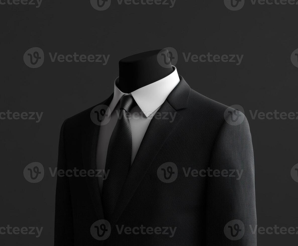 Elegant tailored suit displayed against a dark background showcasing modern fashion design and craftsmanship photo
