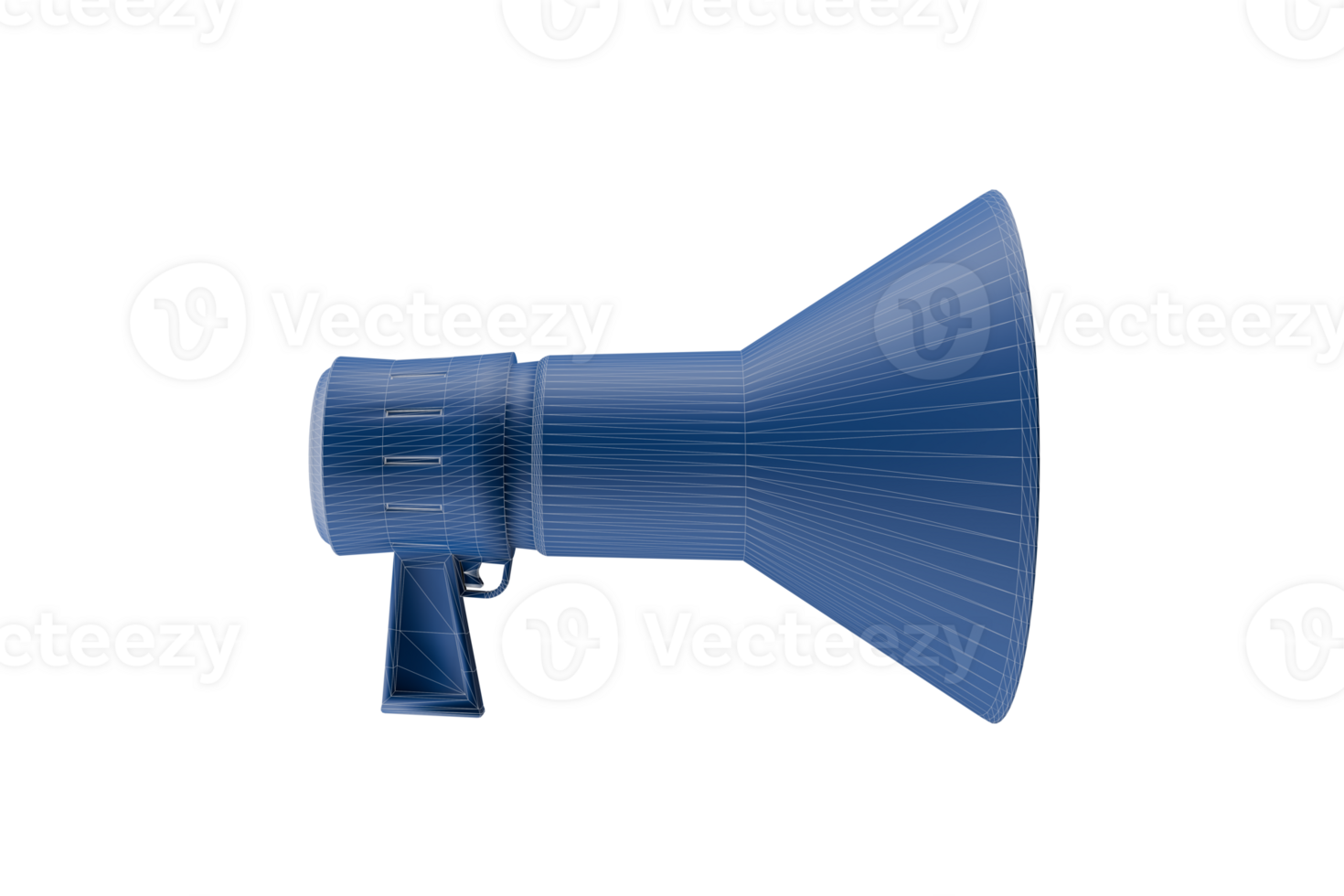 3d of wireframe icon megaphone object png