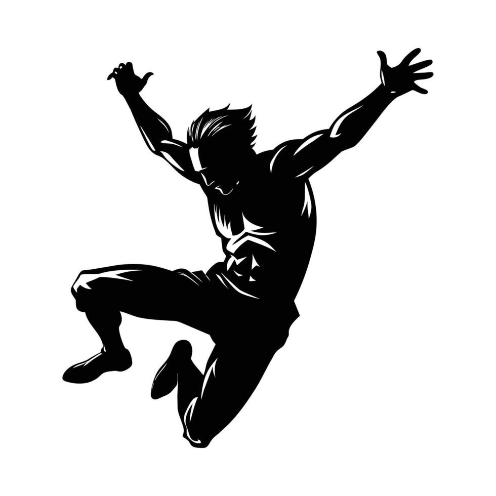 a man jumping silhouette vector