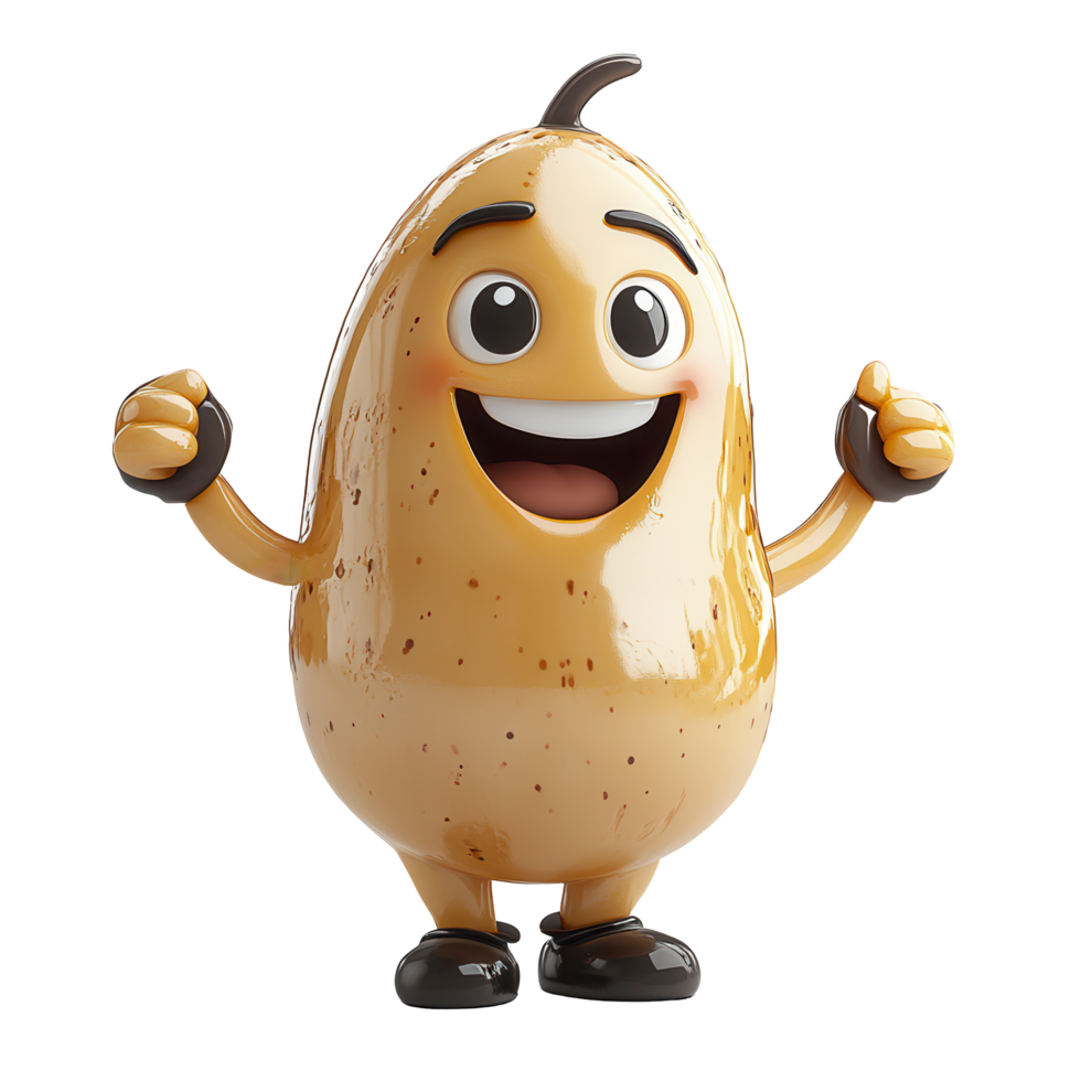 Cheerful animated character with a friendly smile and thumbs up, showcasing a playful design and vibrant colors isolated on transparent background png