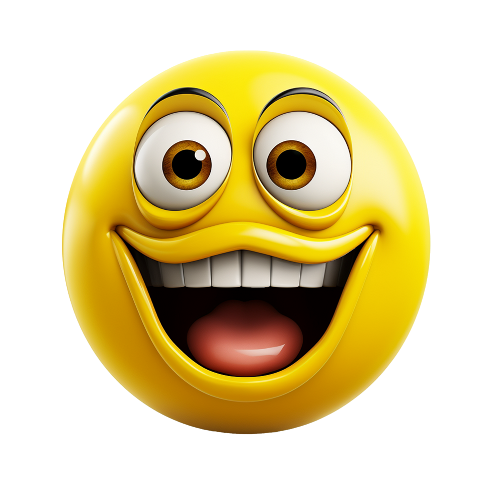 3D Emoticon Big Laugh Yellow Face Happy Expression png