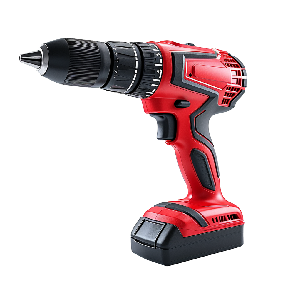 Red cordless drill power tool home improvement project DIY png