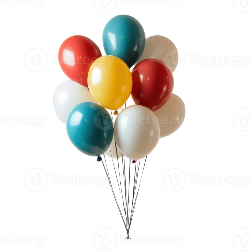 Colorful balloons floating joyfully in a bright setting png