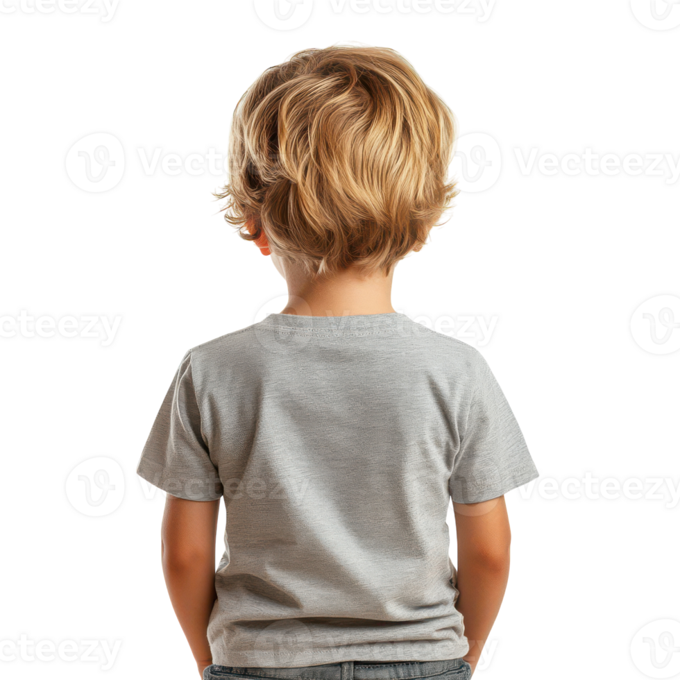Young child with curly hair standing against a white background png