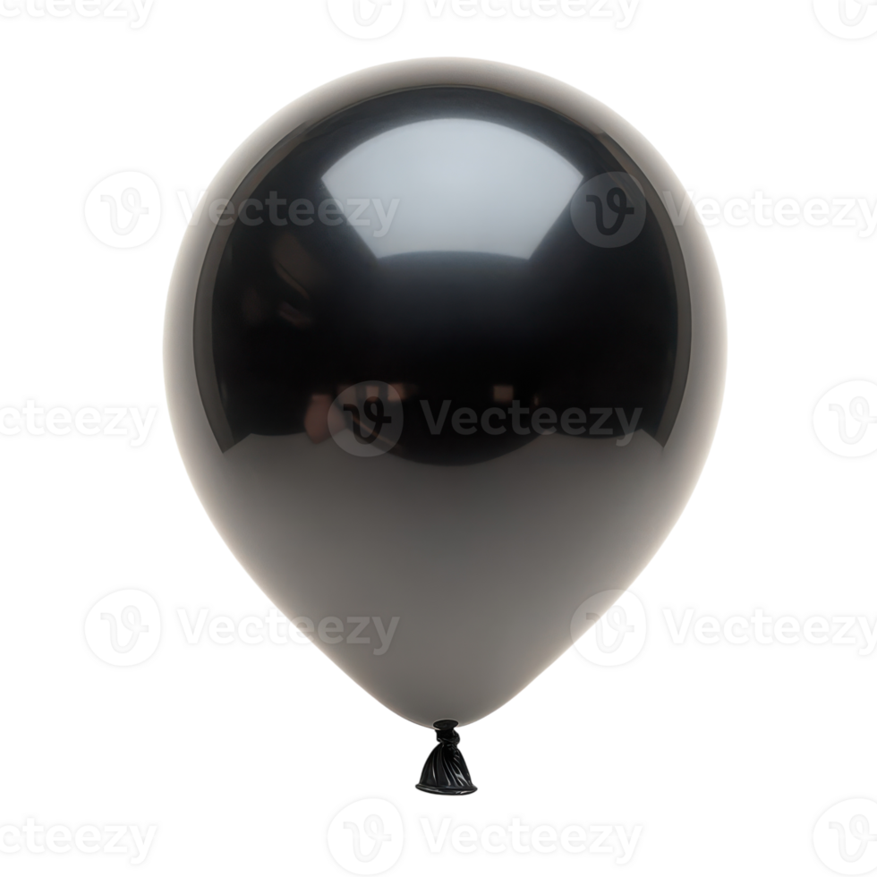 Elegant black balloon floating in soft ambient light setting png