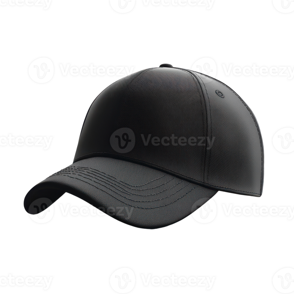 Sleek black cap showcasing modern design in minimalistic style png