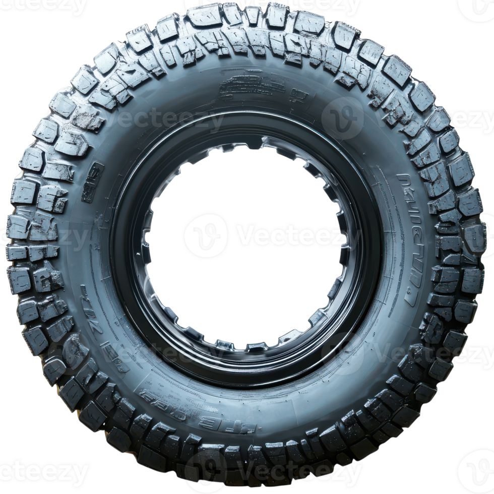 High-traction off-road tire viewed from above on a clean background png