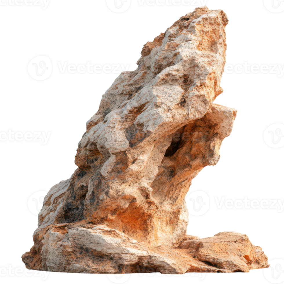 Unique rock formation stands tall against a white backdrop png