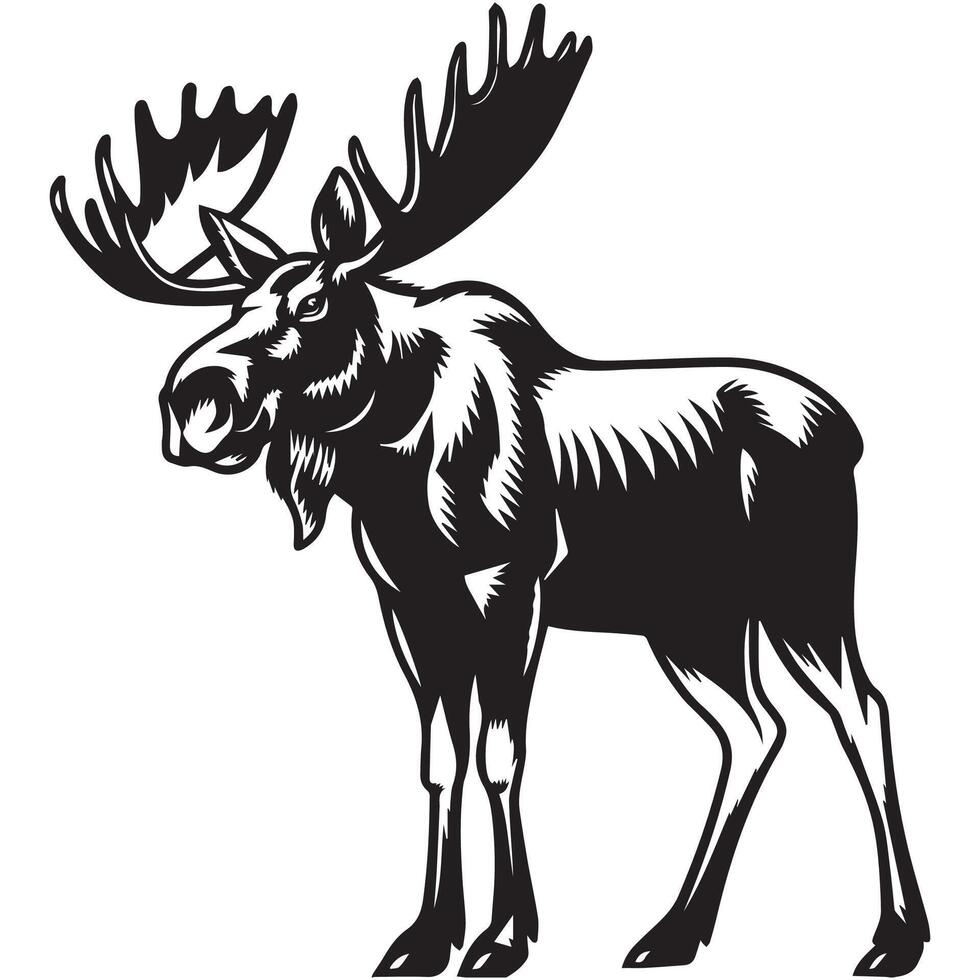 Powerful Elk Silhouette Artwork vector