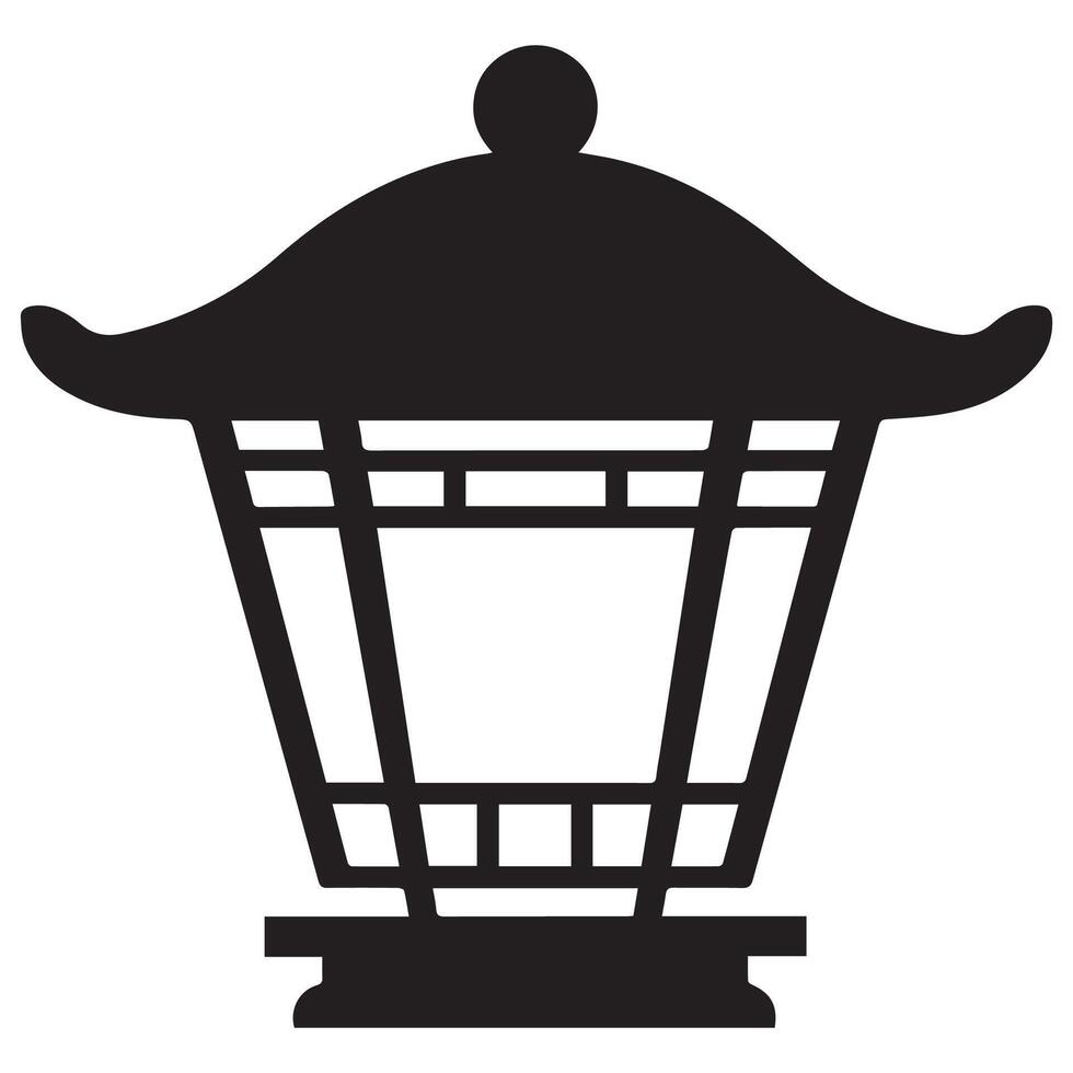 Serene Lantern Silhouette Artwork vector