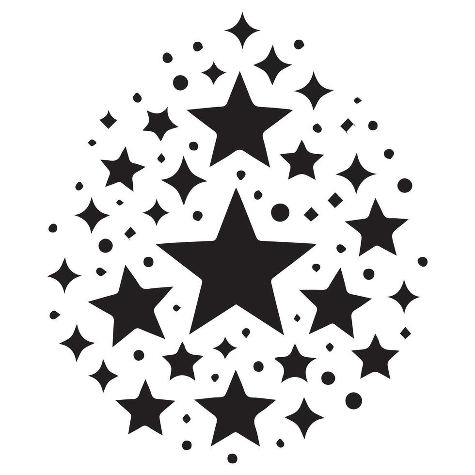Mystical Star Cluster Silhouette Design vector