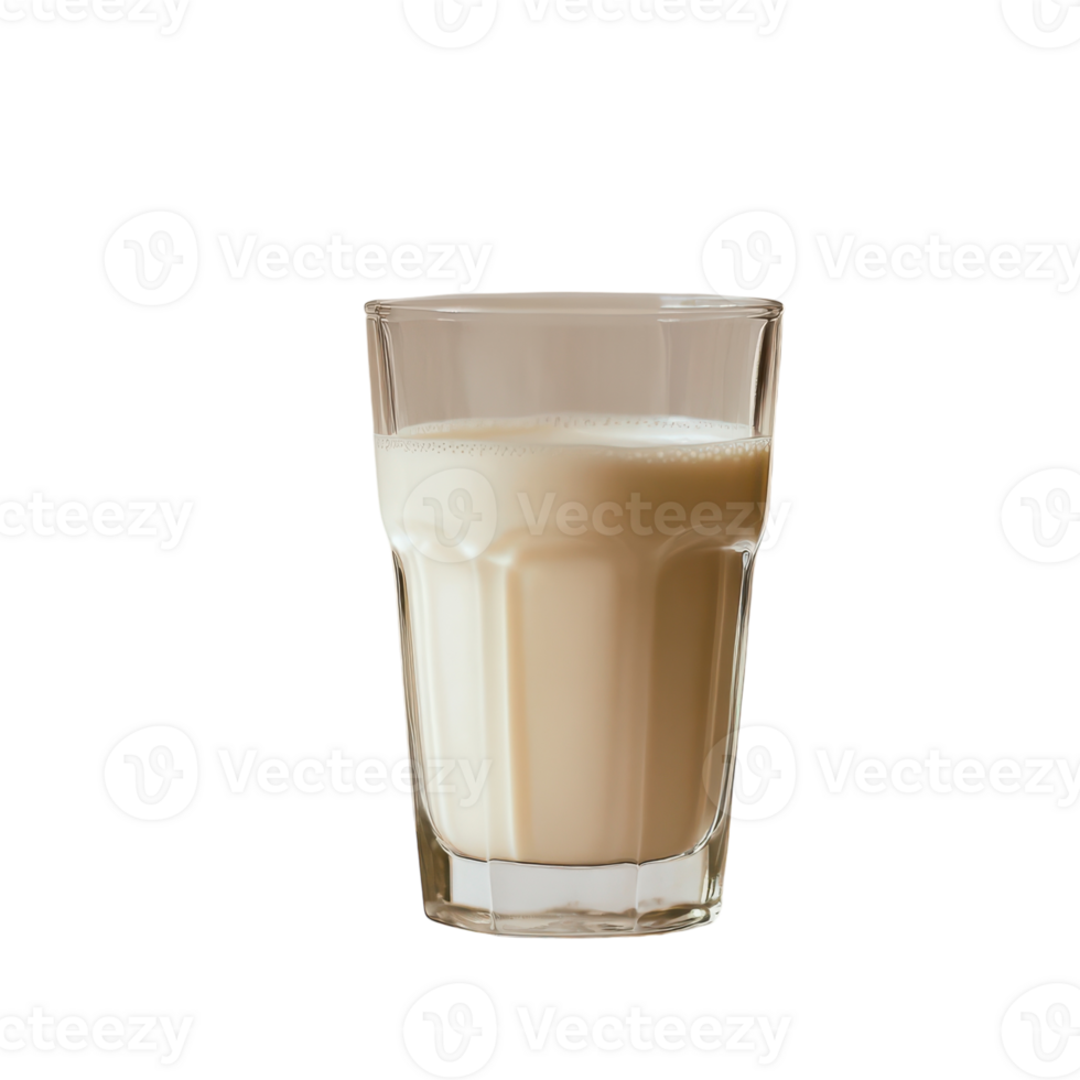 A glass of creamy milk resting on a sunlit table png