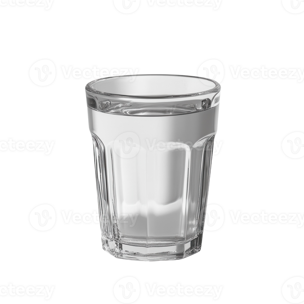 Clear glass tumbler resting on a white surface in natural light png