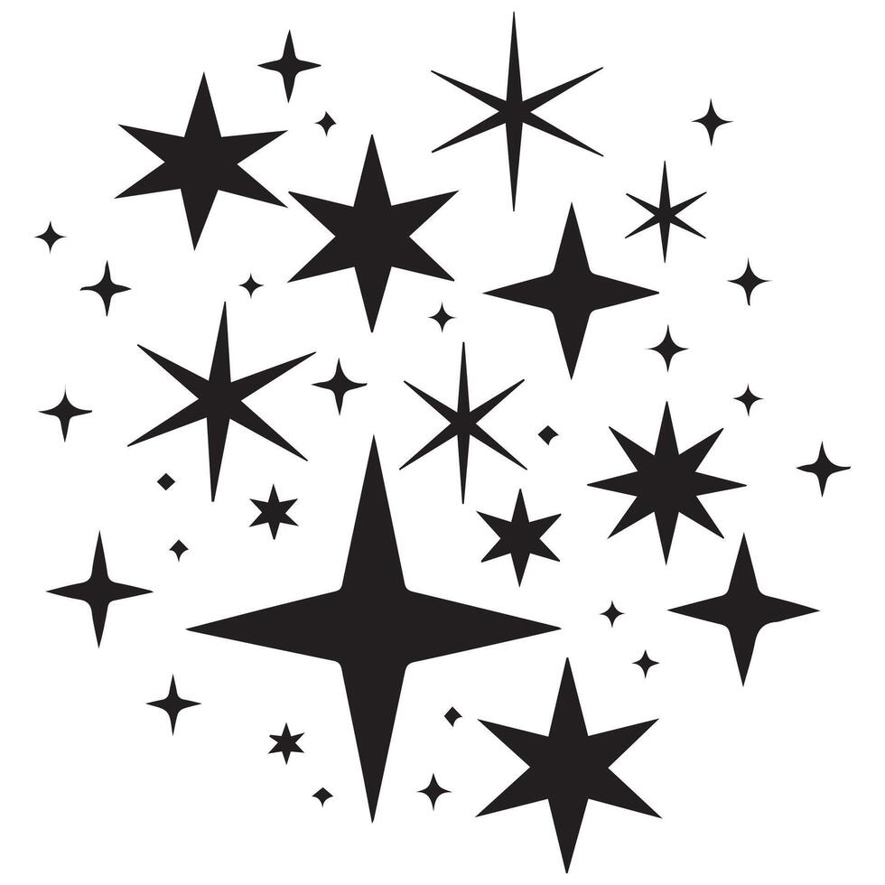 Celestial Harmony Star Cluster Silhouette Artwork vector