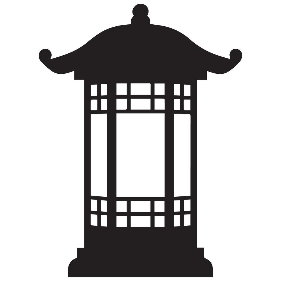 Majestic Lantern Silhouette Illustration vector