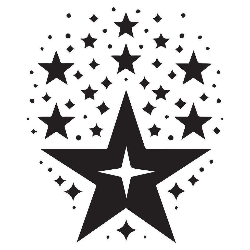 Elegant Star Cluster Silhouette Art vector