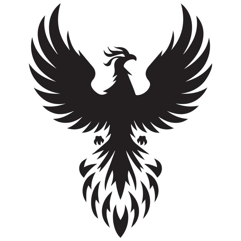 Graceful Phoenix Silhouette Design vector