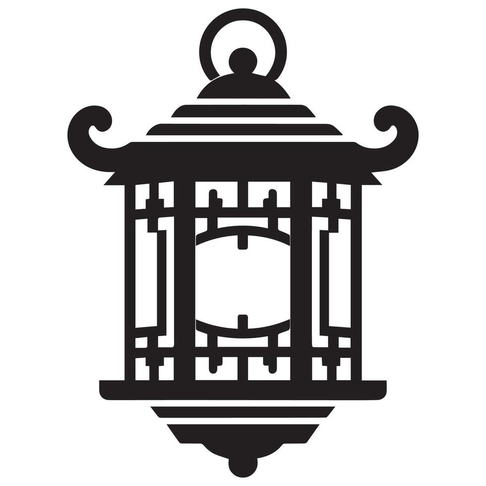 Peaceful Lantern Silhouette Design vector