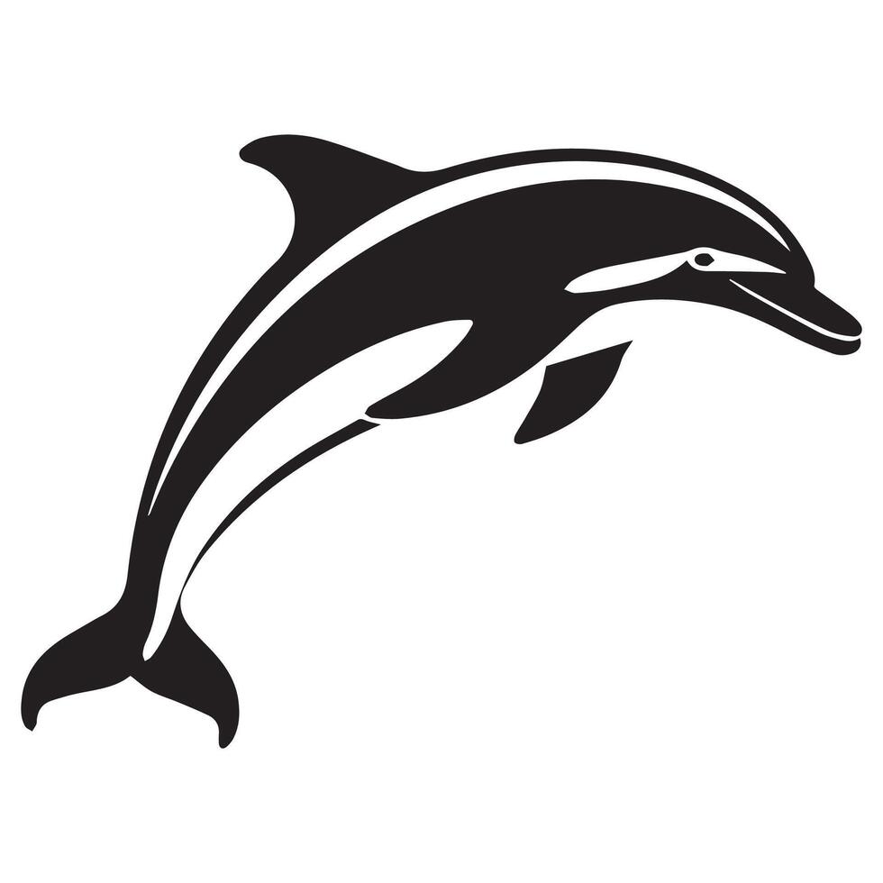 Soaring Dolphin Silhouette in Ocean Harmony vector