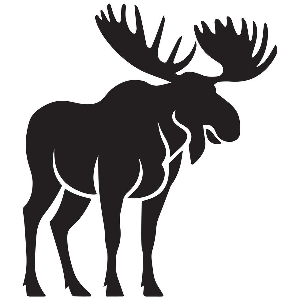 Graceful Elk Silhouette Illustration vector