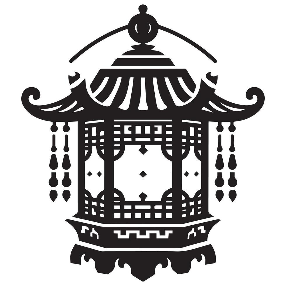 Calming Lantern Silhouette Design vector