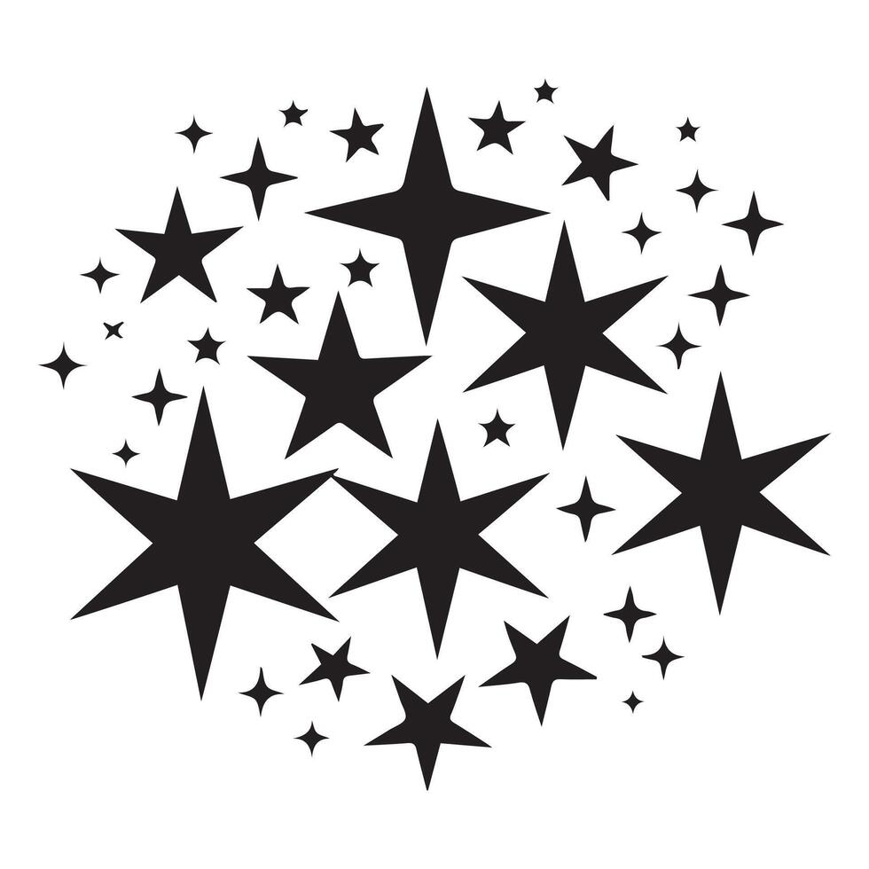 Luminous Star Cluster Silhouette Design vector