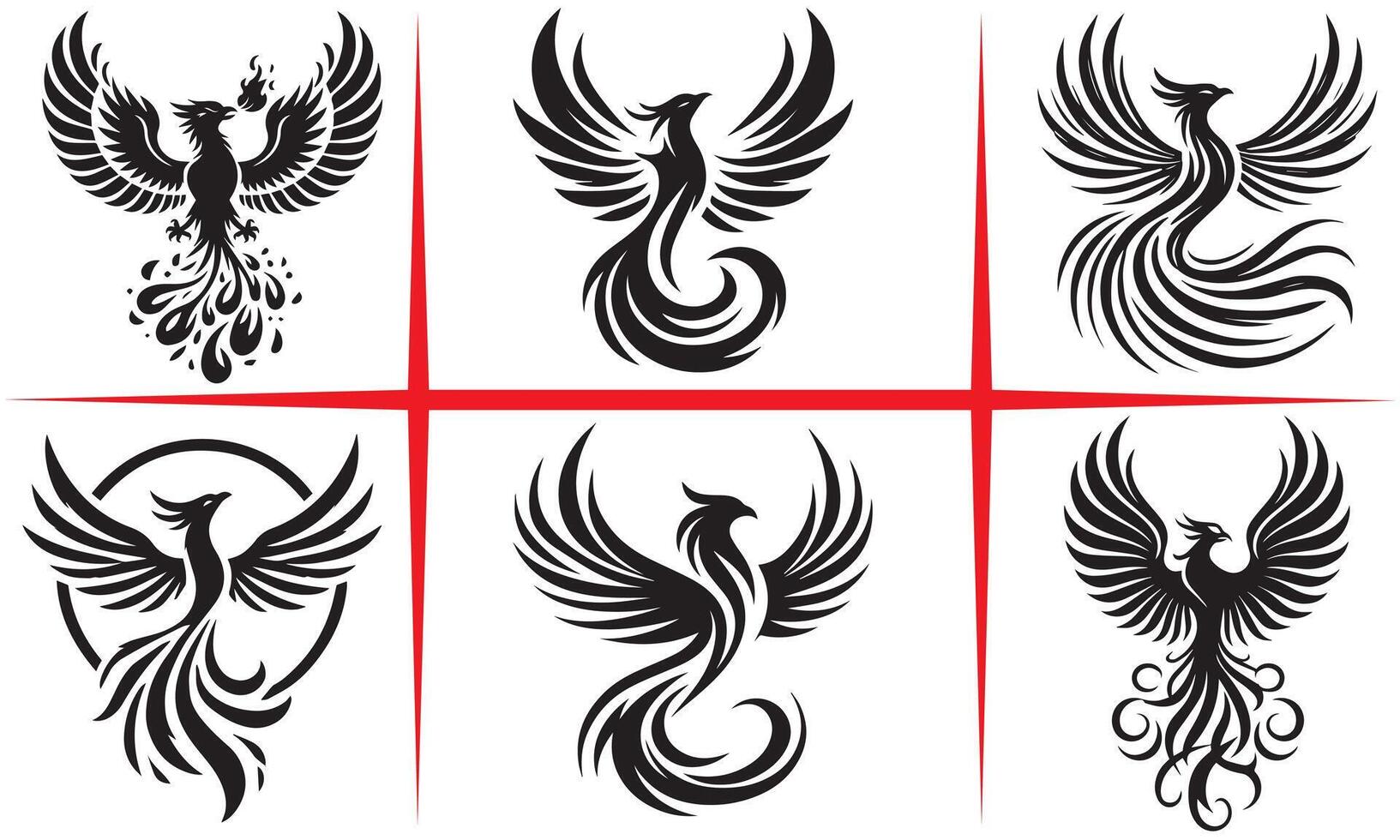 Bold Phoenix Silhouette Design vector