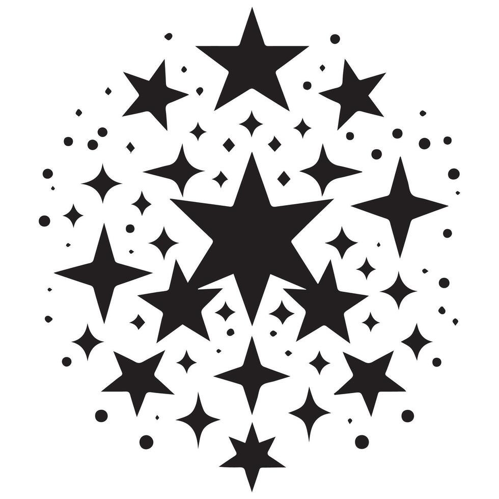 Galaxy-Inspired Star Cluster Silhouette vector