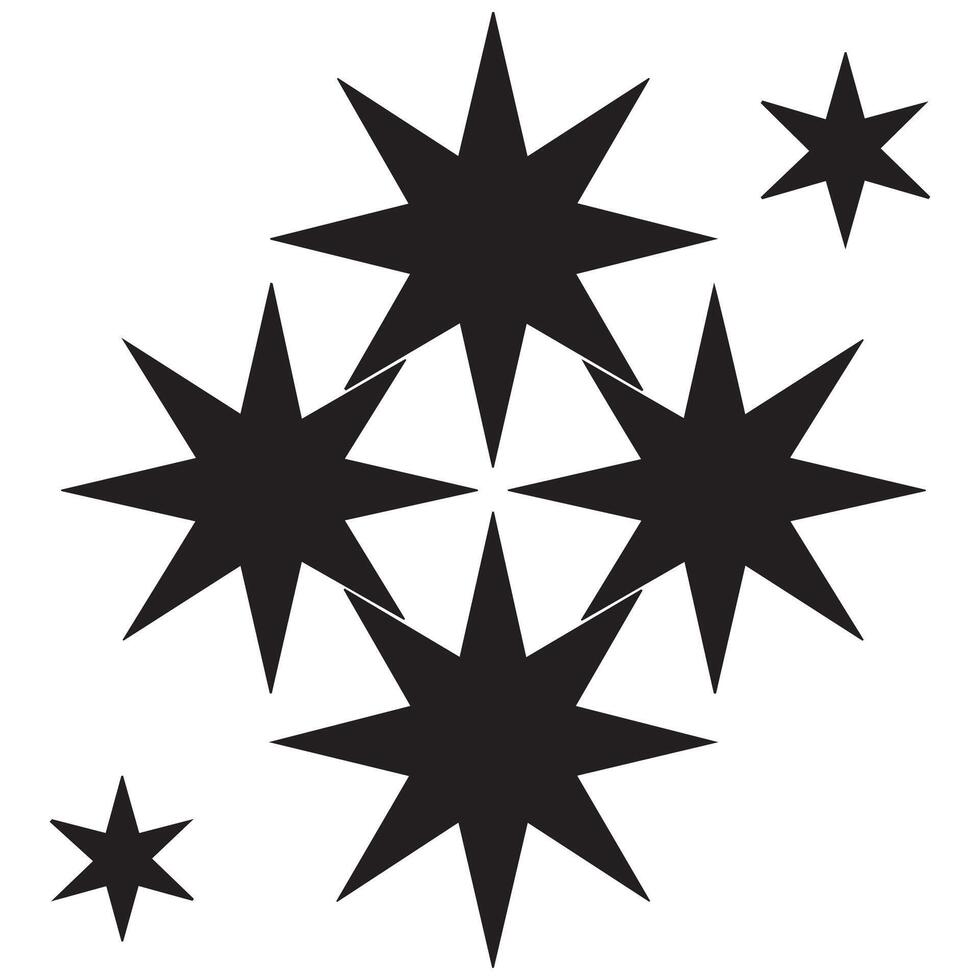 Cosmic Serenity Star Cluster Silhouette Design vector