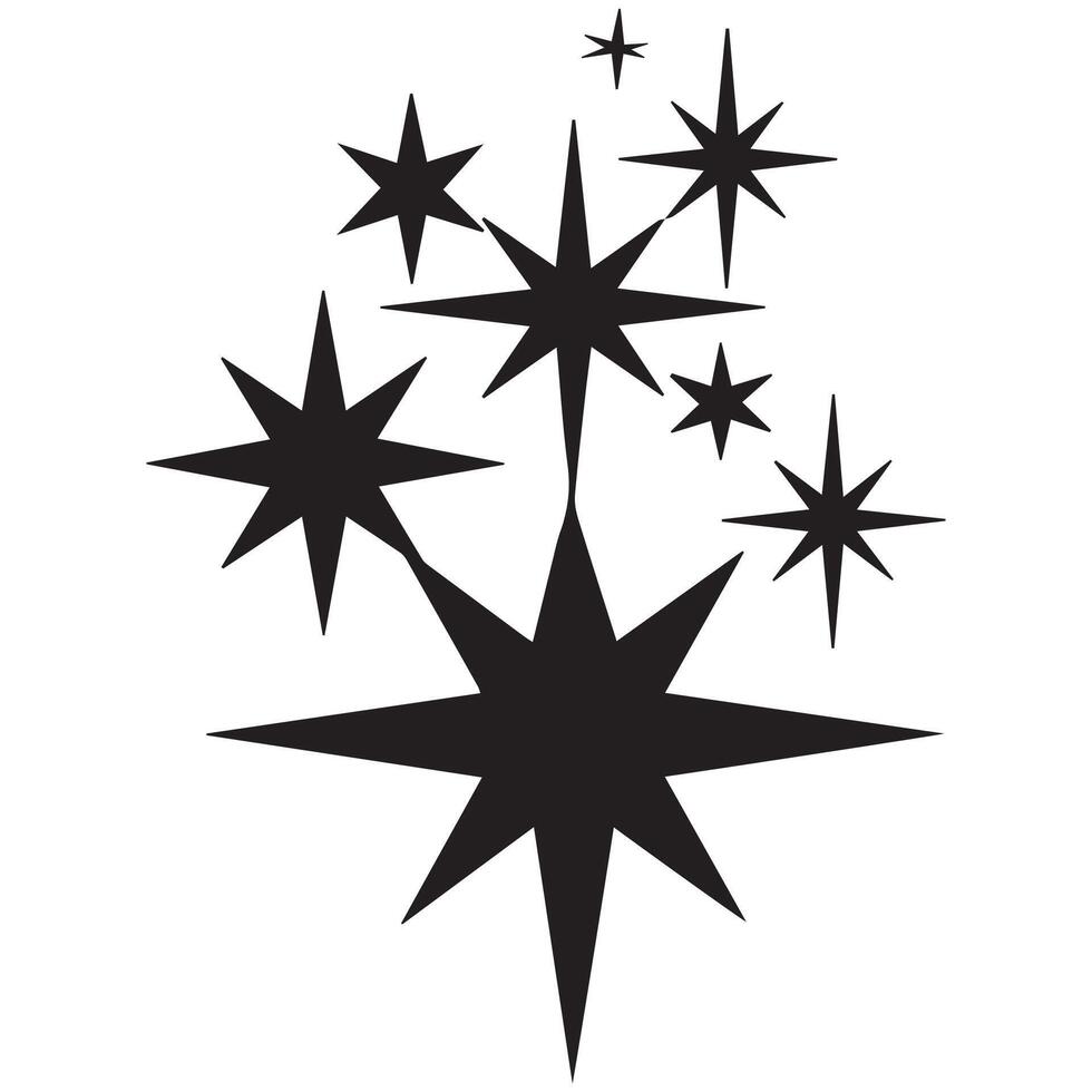 Night Sky Shimmer Star Cluster Silhouette vector