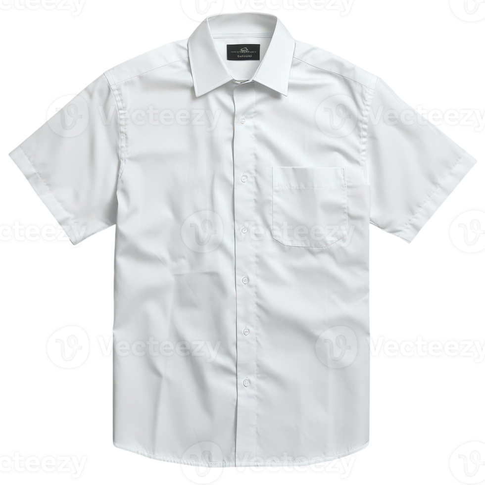 Freshly pressed white short-sleeve shirt on a display png