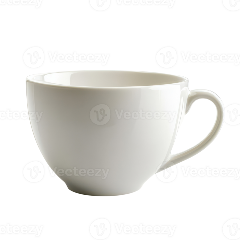 Elegant white ceramic cup on a clean, bright background png