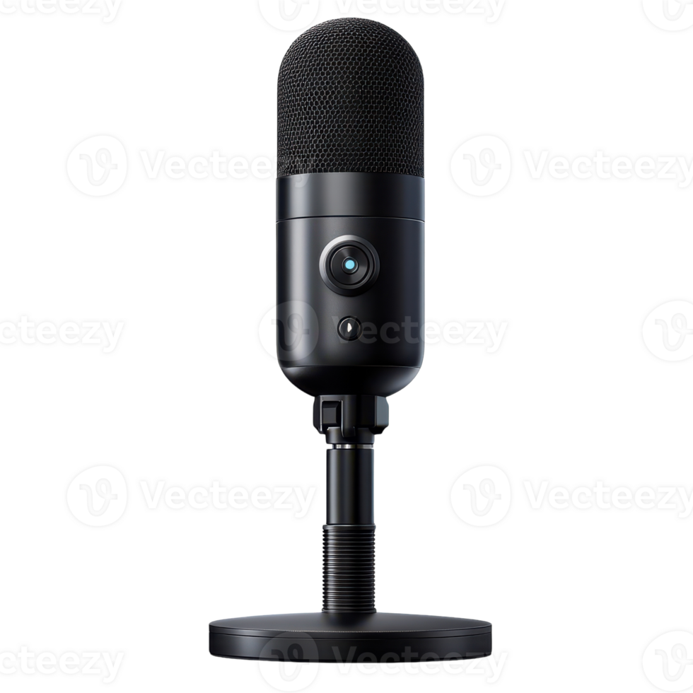 Professional Podcast Microphone on White Background for Broadcasting or Recording Use png