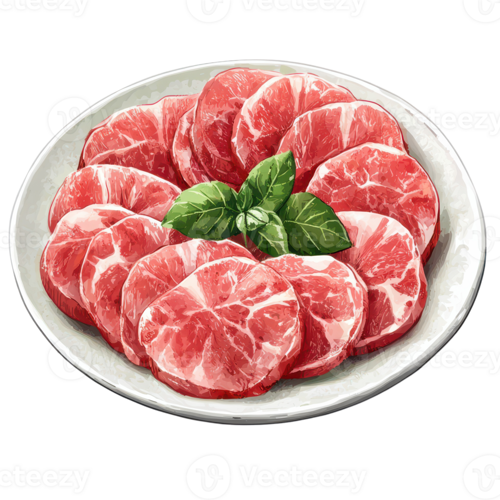 Delicious Platter of Beef Carpaccio Perfect for Restaurant Menus and Culinary Blogs png