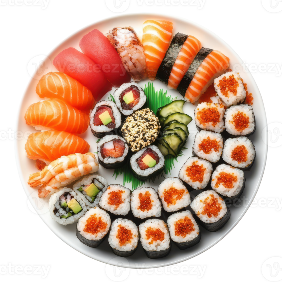 Delicious Assortment of Sushi Platter Perfect for Any Culinary Occasion png