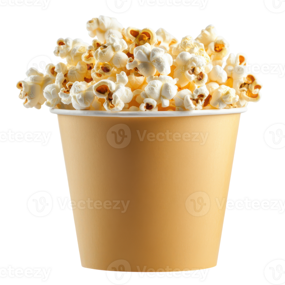 Delicious Popcorn Bucket Isolated on White Background for Snacks and Movie Nights png