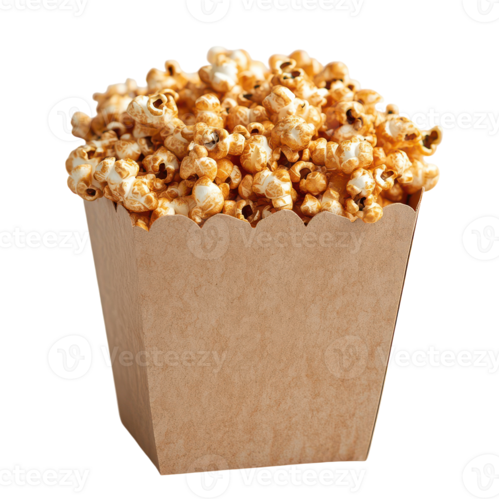 Delicious Popcorn in Carton Box for Movie Nights or Snacking png