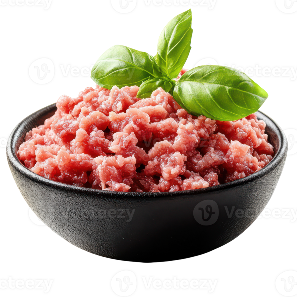 Raw Minced Meat Isolated on White Background for Culinary Use png