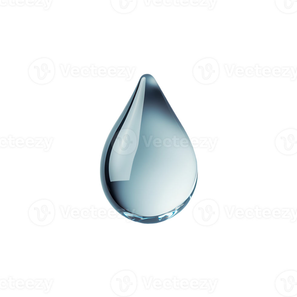 Close-Up of a Water Drop on a White Background for Elegant Designs, isolated on transparent background, Format png