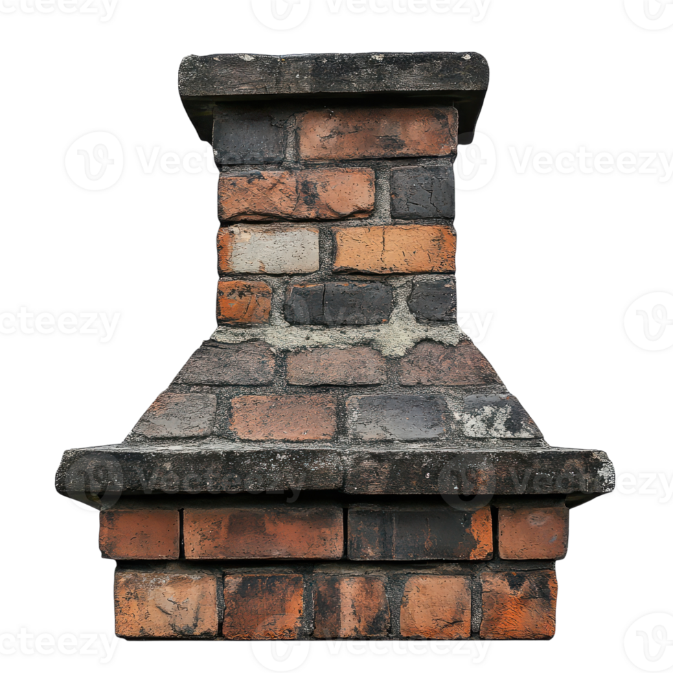 Well-Shape Chimney with a White Background for Architectural Inspiration, isolated on transparent background, Format png