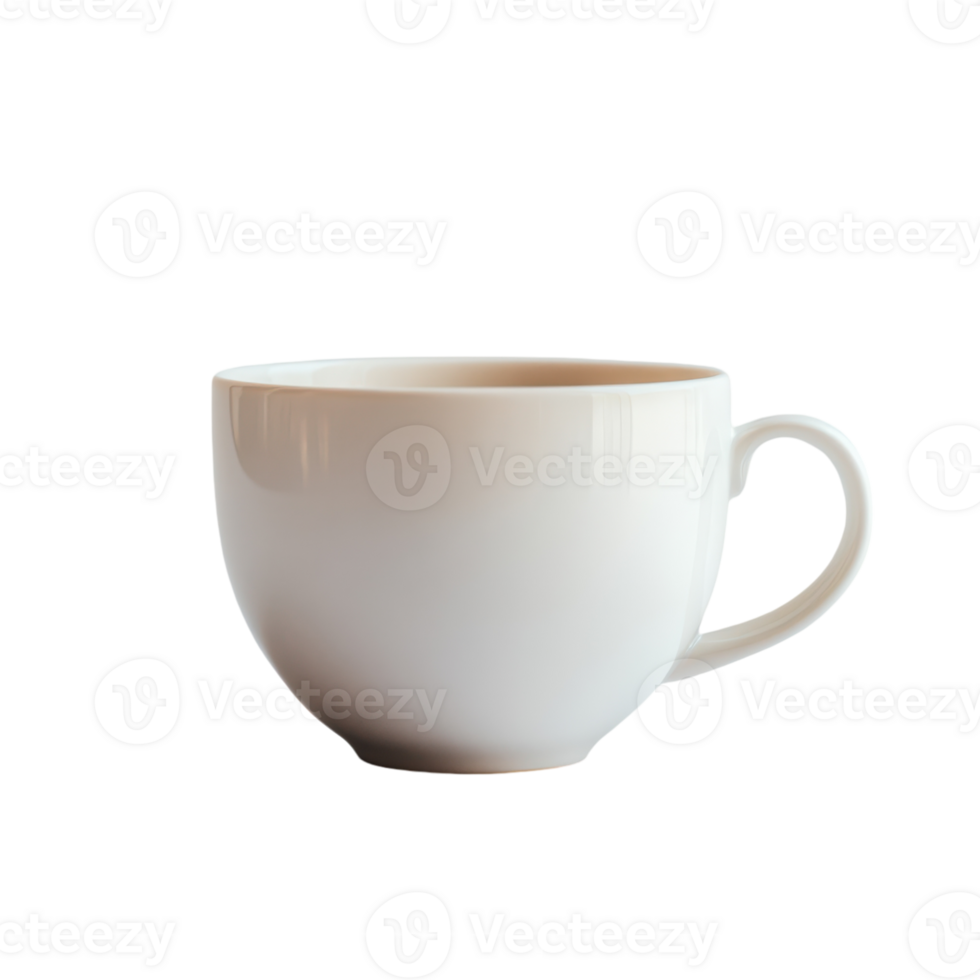 Minimalist White Cup on White Background for Modern Branding and Product Displays, isolated on transparent background, Format png