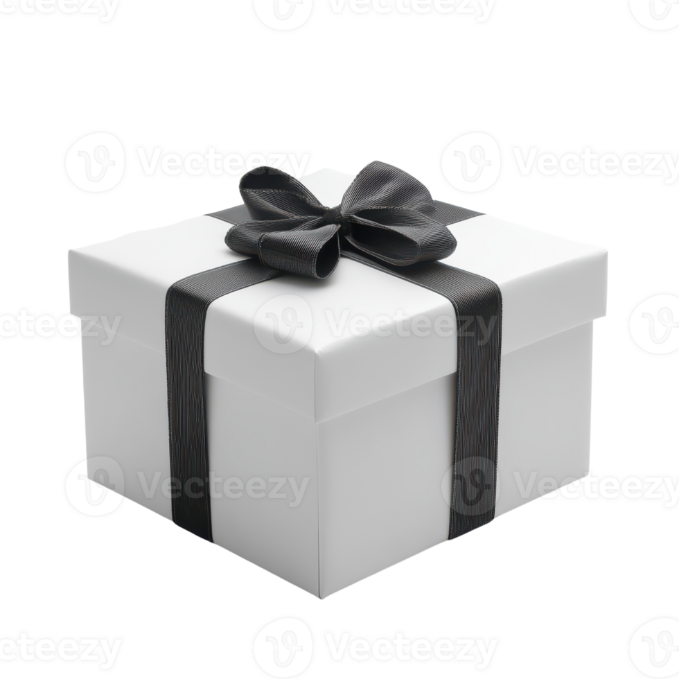 Elegant White Gift Box Isolated for Special Occasions and Celebrations, isolated on transparent background, Format png