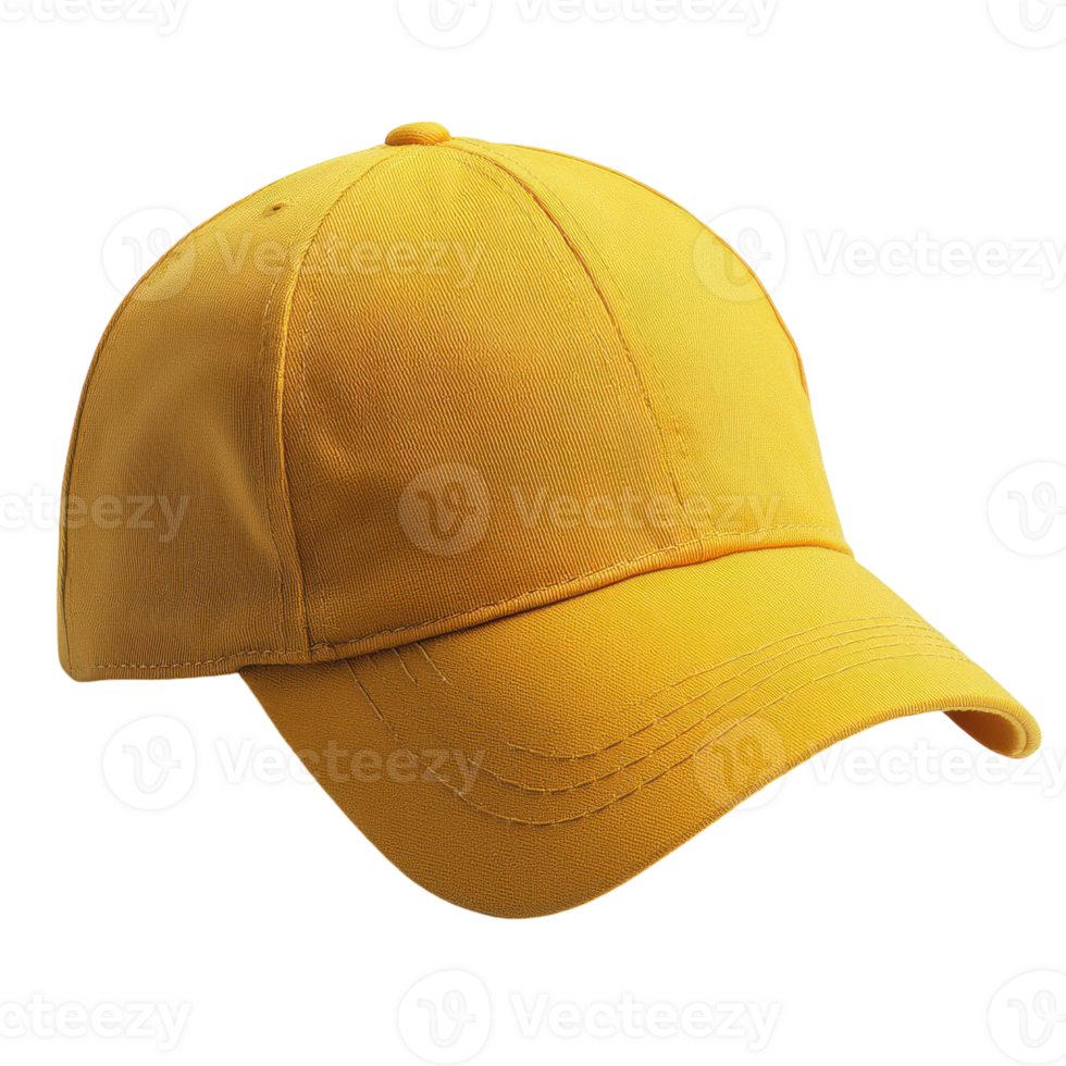Stylish Yellow Cap with White Background for Fashion and Accessories Promotion, isolated on transparent background, Format png
