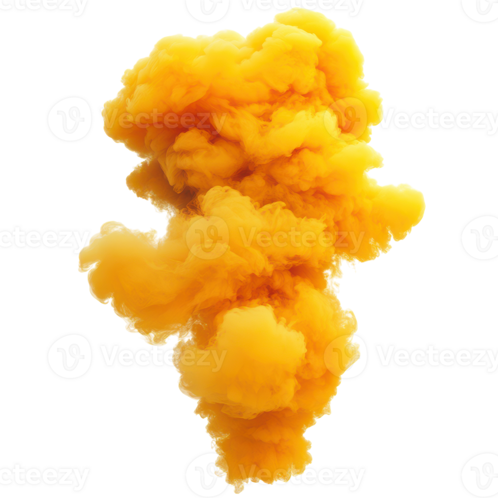 Isolated Yellow Smoke on White Background for Creative Projects and Designs, isolated on transparent background, Format png