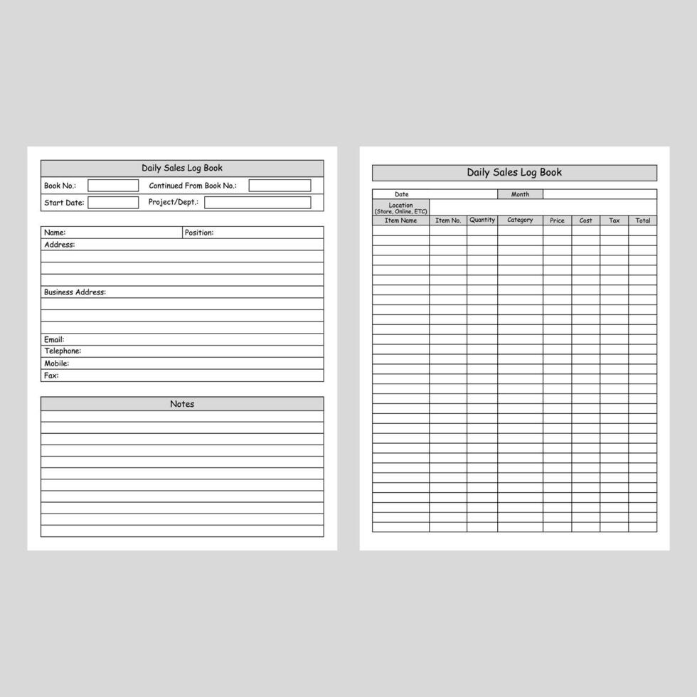 illustration of daily sales log book vector